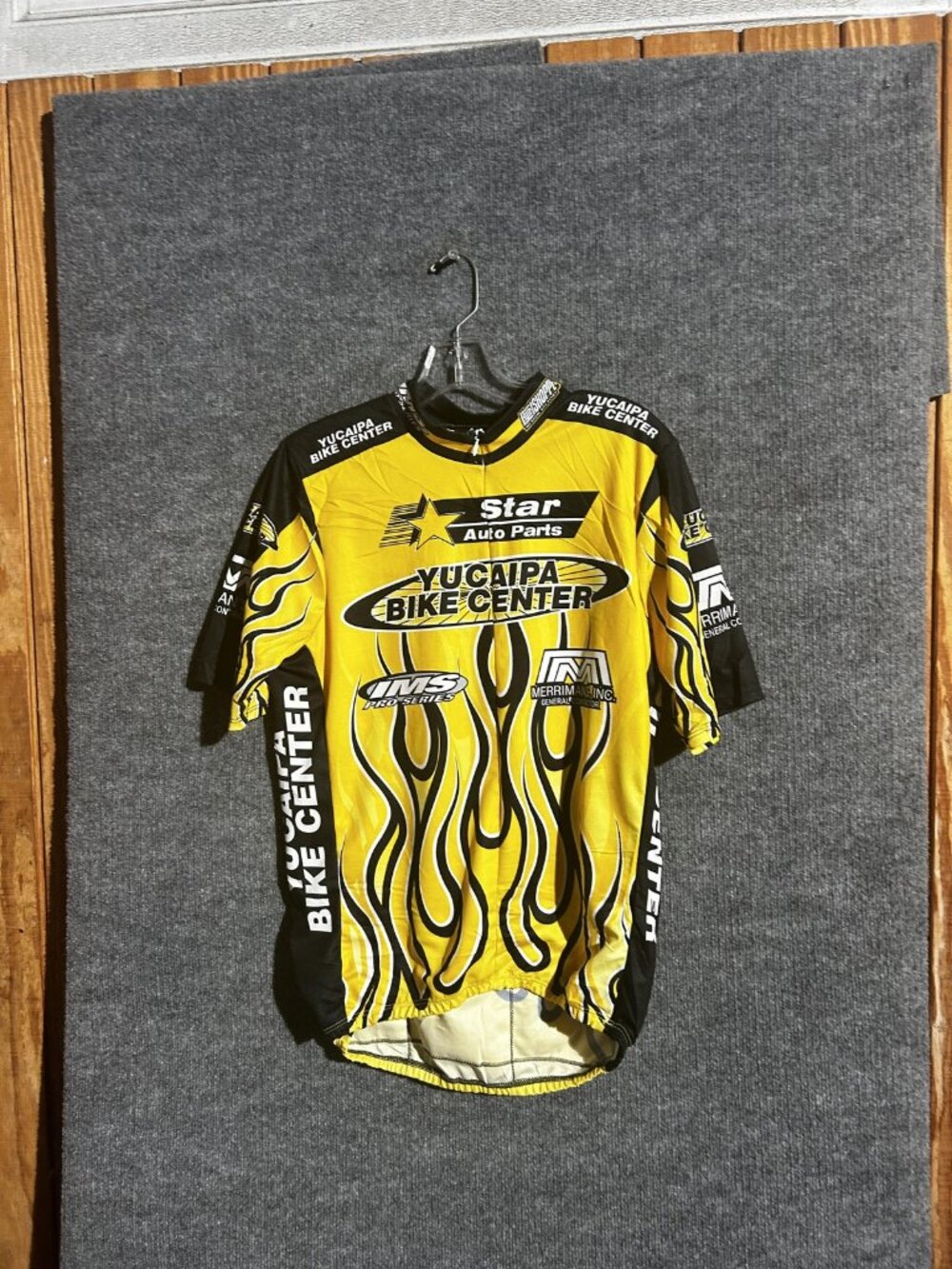 Hot Shoppe Designs Cycling Jersey Mens XL Yellow 1/4 Zip Short Sleeve Bike